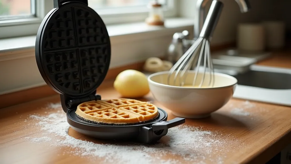 Gaufre traditionnelle : la recette qui ne rate jamais Préparation de la pâte à gaufre traditionnelle dans une cuisine